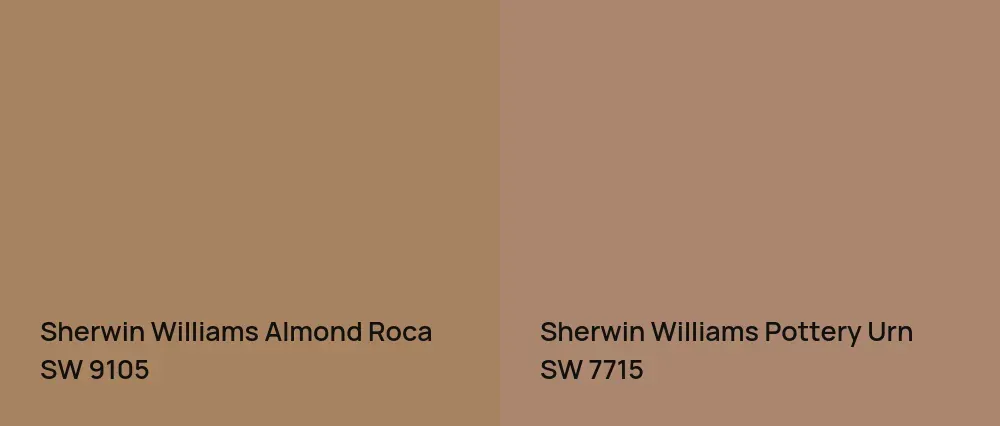 Sherwin Williams Almond Roca SW 9105 vs Sherwin Williams Pottery Urn SW 7715