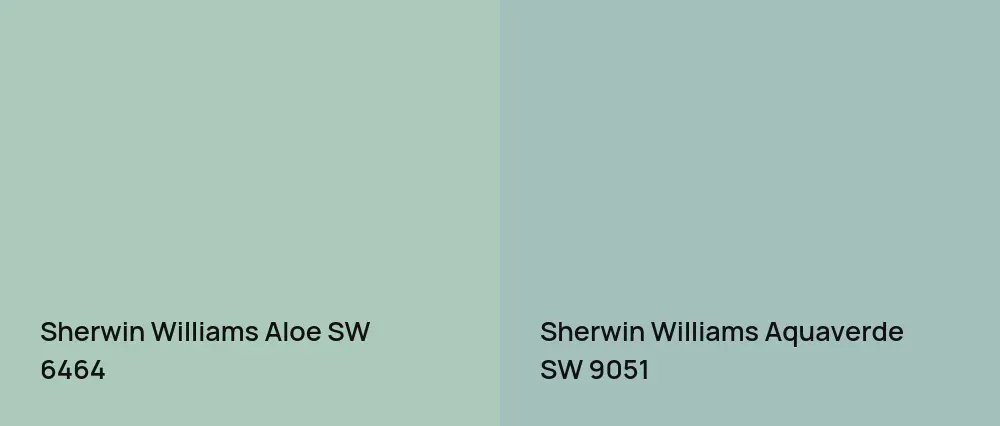 Sherwin Williams Aloe SW 6464 vs Sherwin Williams Aquaverde SW 9051
