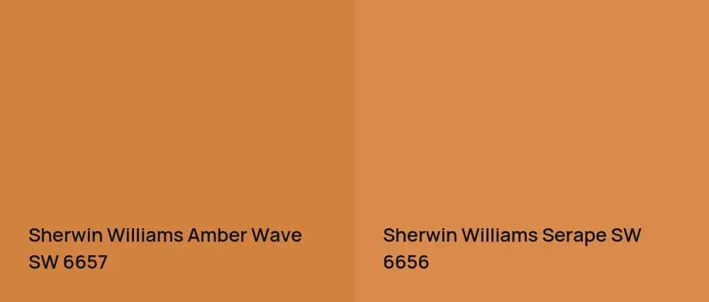 Sherwin Williams Amber Wave SW 6657 vs Sherwin Williams Serape SW 6656