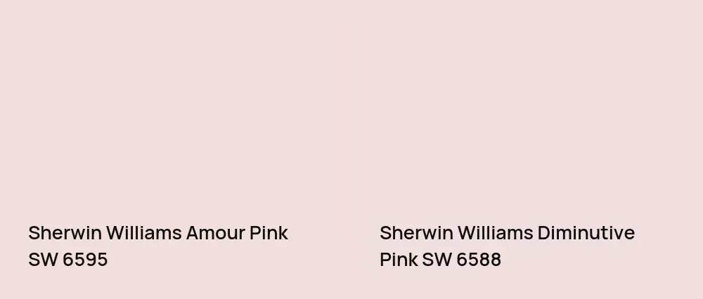 Sherwin Williams Amour Pink SW 6595 vs Sherwin Williams Diminutive Pink SW 6588