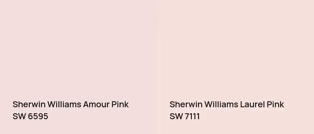 Sherwin Williams Amour Pink SW 6595 vs Sherwin Williams Laurel Pink SW 7111