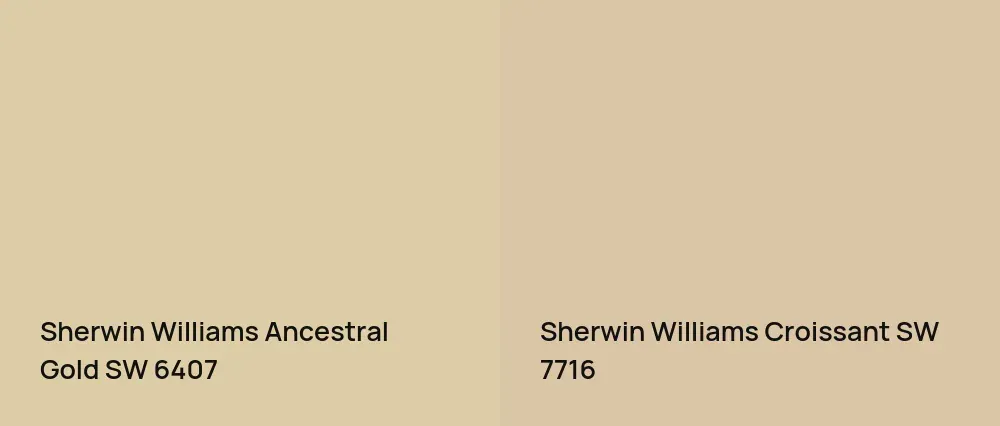 Sherwin Williams Ancestral Gold SW 6407 vs Sherwin Williams Croissant SW 7716