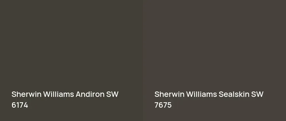Sherwin Williams Andiron SW 6174 vs Sherwin Williams Sealskin SW 7675