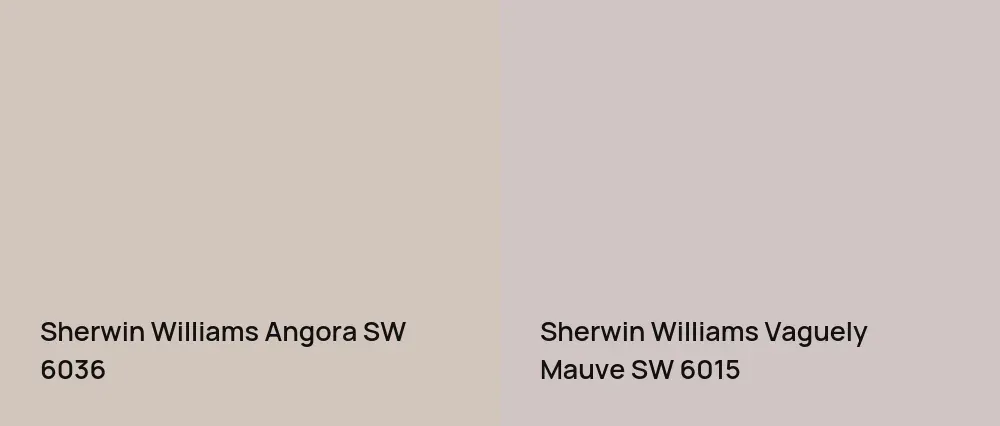 Sherwin Williams Angora SW 6036 vs Sherwin Williams Vaguely Mauve SW 6015