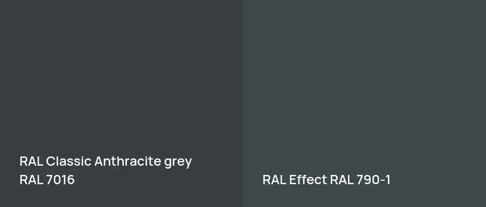 RAL Classic  Anthracite grey RAL 7016 vs RAL Effect  RAL 790-1