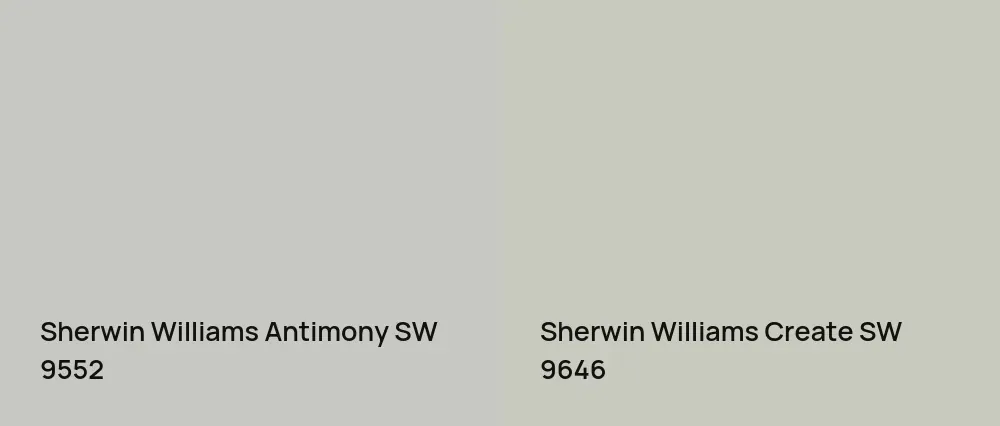 Sherwin Williams Antimony SW 9552 vs Sherwin Williams Create SW 9646
