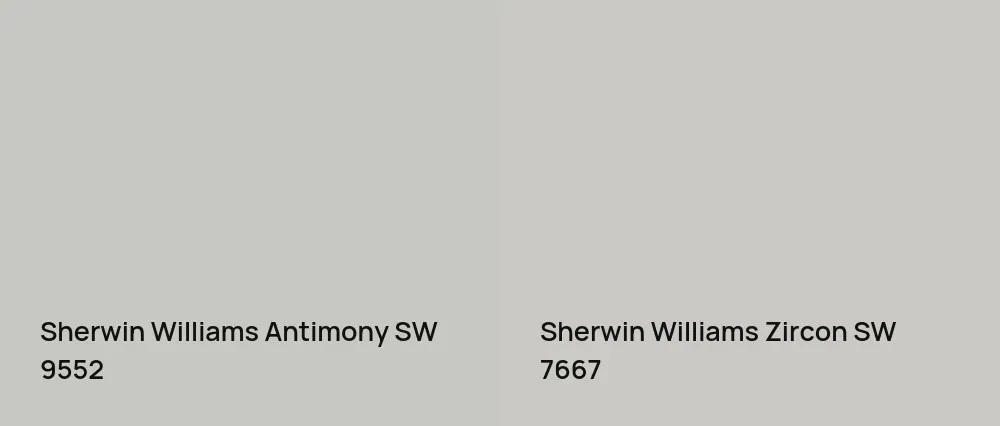 Sherwin Williams Antimony SW 9552 vs Sherwin Williams Zircon SW 7667