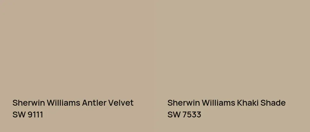 Sherwin Williams Antler Velvet SW 9111 vs Sherwin Williams Khaki Shade SW 7533