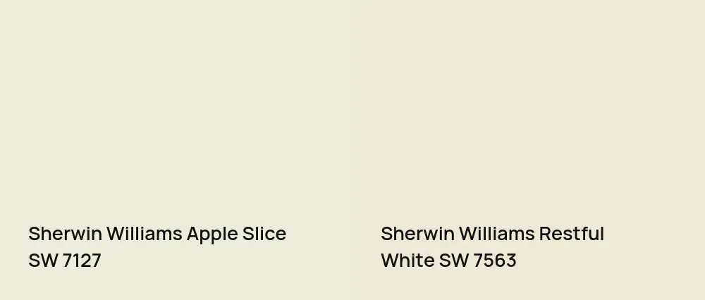 Sherwin Williams Apple Slice SW 7127 vs Sherwin Williams Restful White SW 7563