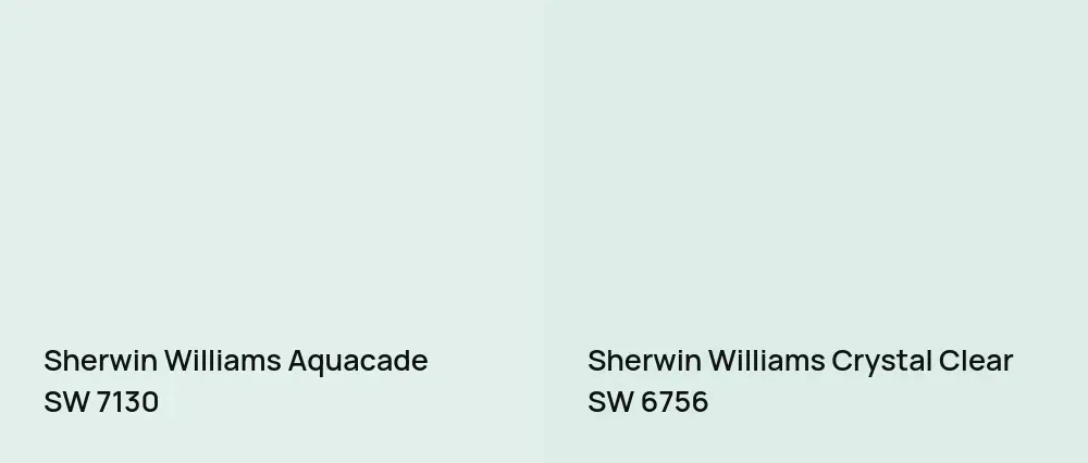 Sherwin Williams Aquacade SW 7130 vs Sherwin Williams Crystal Clear SW 6756