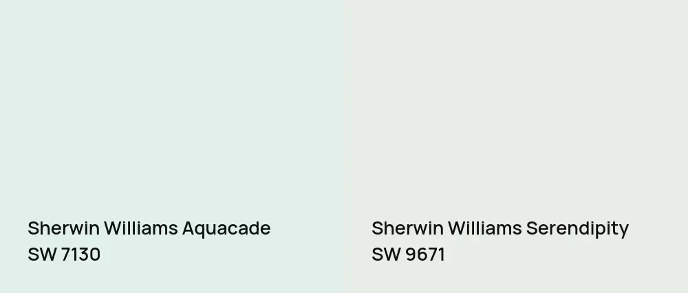 Sherwin Williams Aquacade SW 7130 vs Sherwin Williams Serendipity SW 9671