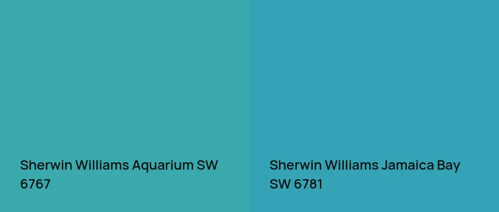 Sherwin Williams Aquarium SW 6767 vs Sherwin Williams Jamaica Bay SW 6781
