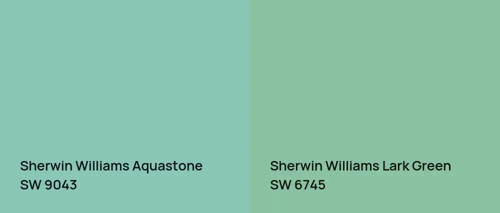 Sherwin Williams Aquastone SW 9043 vs Sherwin Williams Lark Green SW 6745