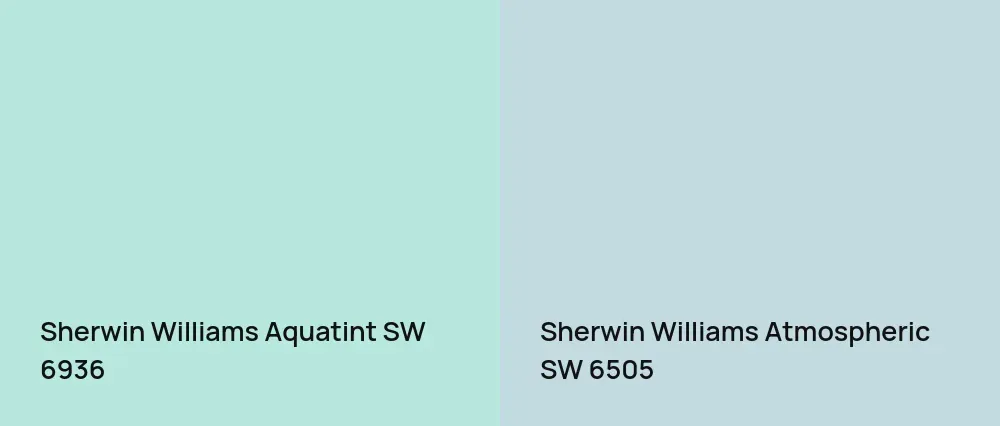 Sherwin Williams Aquatint SW 6936 vs Sherwin Williams Atmospheric SW 6505