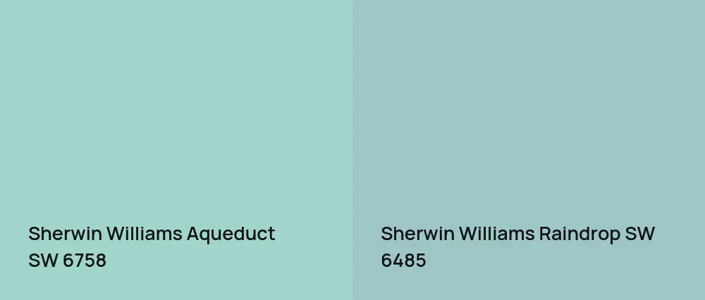 Sherwin Williams Aqueduct SW 6758 vs Sherwin Williams Raindrop SW 6485