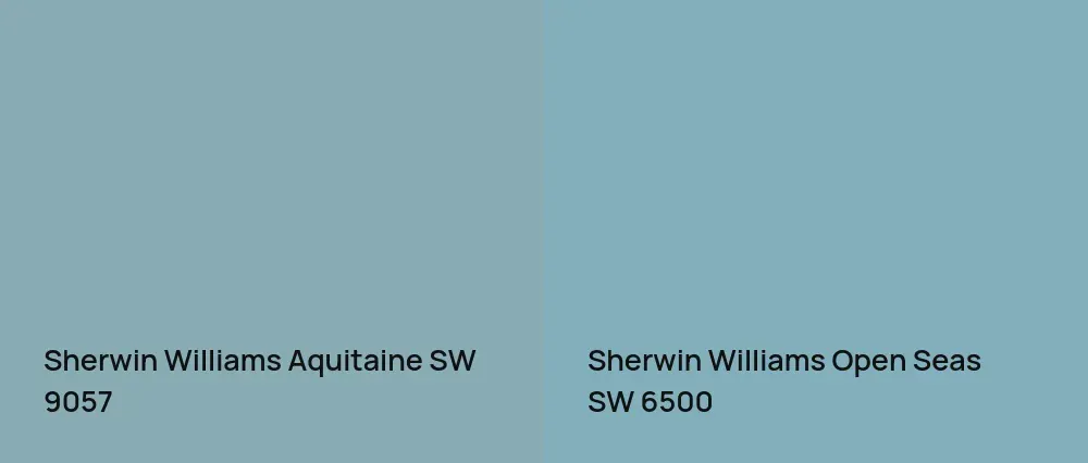 Sherwin Williams Aquitaine SW 9057 vs Sherwin Williams Open Seas SW 6500