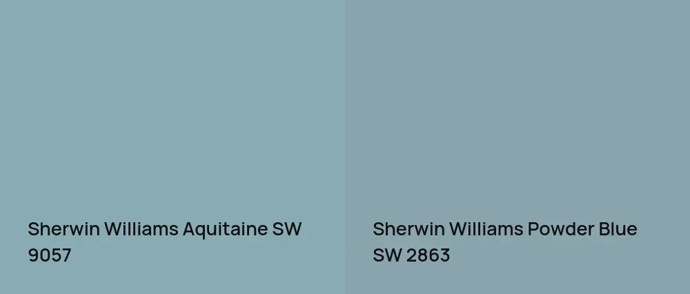 Sherwin Williams Aquitaine SW 9057 vs Sherwin Williams Powder Blue SW 2863