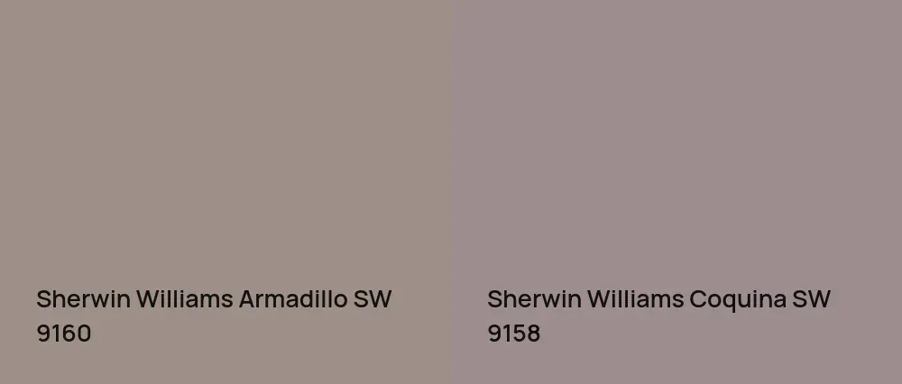 Sherwin Williams Armadillo SW 9160 vs Sherwin Williams Coquina SW 9158