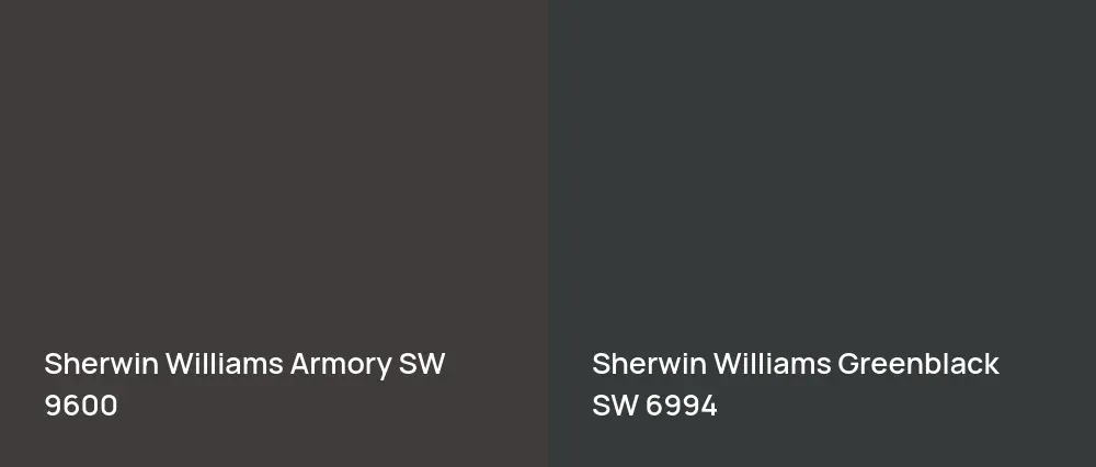 Sherwin Williams Armory SW 9600 vs Sherwin Williams Greenblack SW 6994