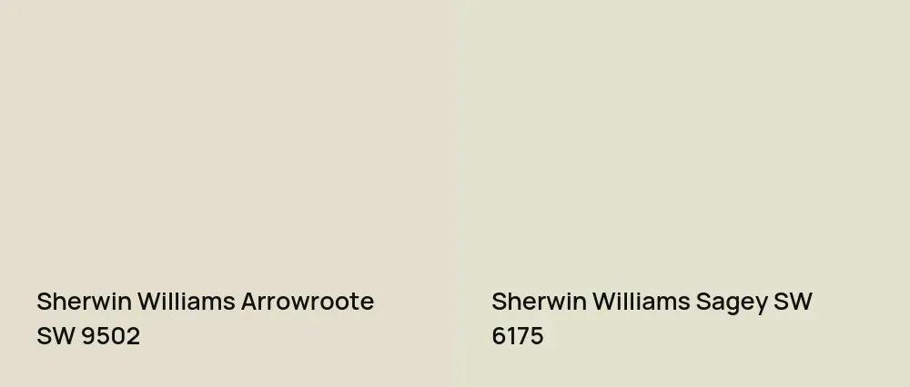 Sherwin Williams Arrowroote SW 9502 vs Sherwin Williams Sagey SW 6175