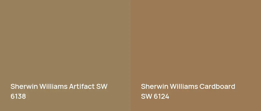 Sherwin Williams Artifact SW 6138 vs Sherwin Williams Cardboard SW 6124