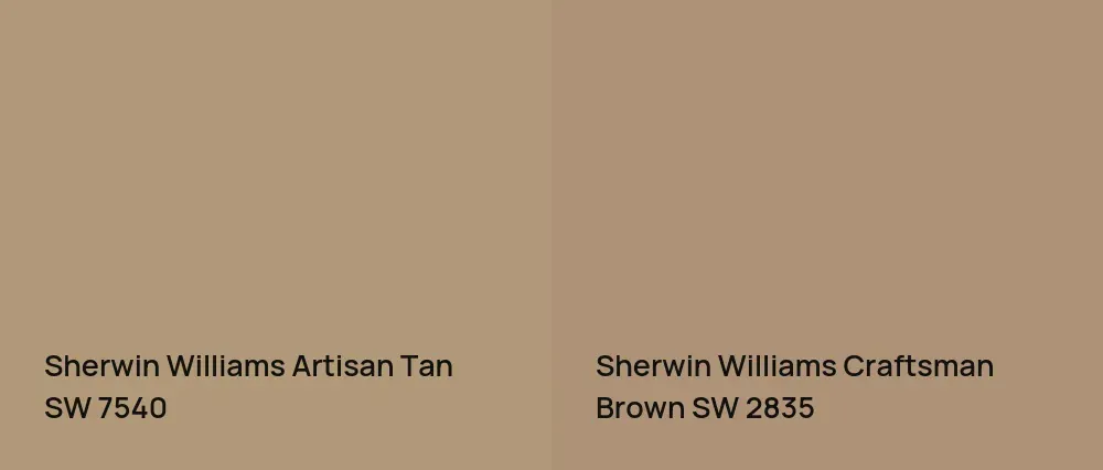 Sherwin Williams Artisan Tan SW 7540 vs Sherwin Williams Craftsman Brown SW 2835