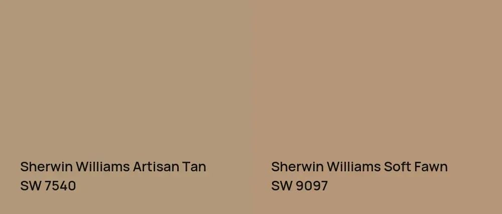 Sherwin Williams Artisan Tan SW 7540 vs Sherwin Williams Soft Fawn SW 9097