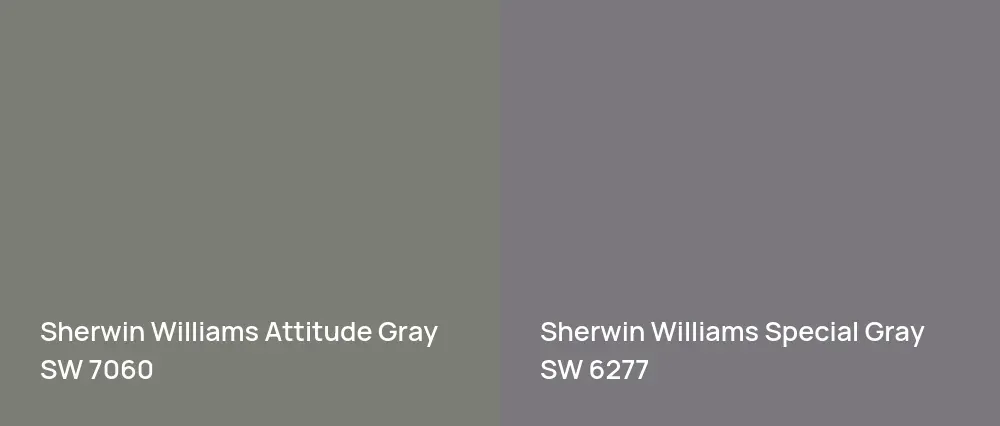 Sherwin Williams Attitude Gray SW 7060 vs Sherwin Williams Special Gray SW 6277