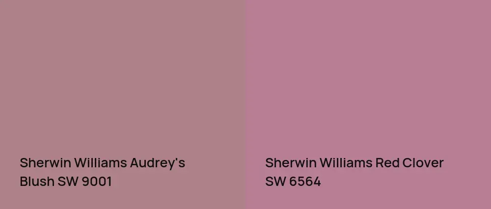 Sherwin Williams Audrey's Blush SW 9001 vs Sherwin Williams Red Clover SW 6564