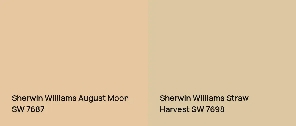 Sherwin Williams August Moon SW 7687 vs Sherwin Williams Straw Harvest SW 7698