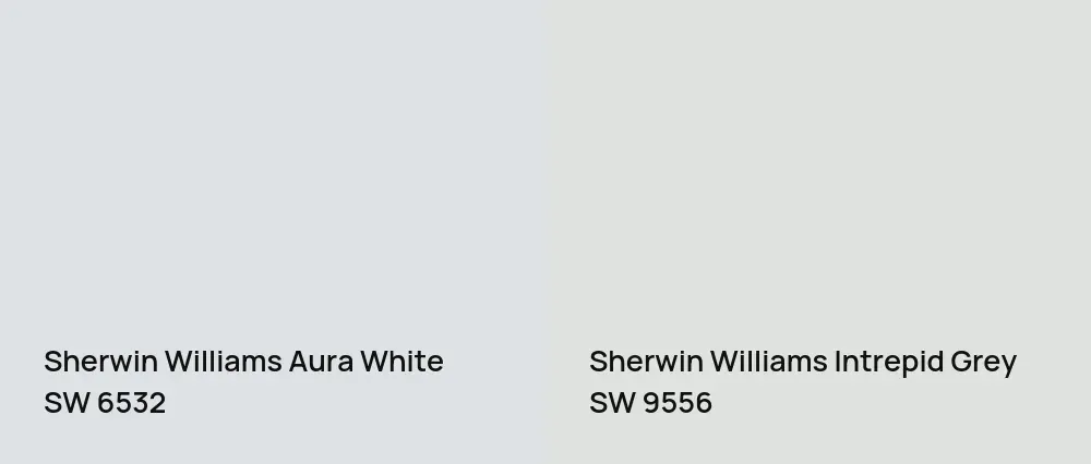 Sherwin Williams Aura White SW 6532 vs Sherwin Williams Intrepid Grey SW 9556
