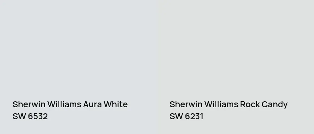 Sherwin Williams Aura White SW 6532 vs Sherwin Williams Rock Candy SW 6231
