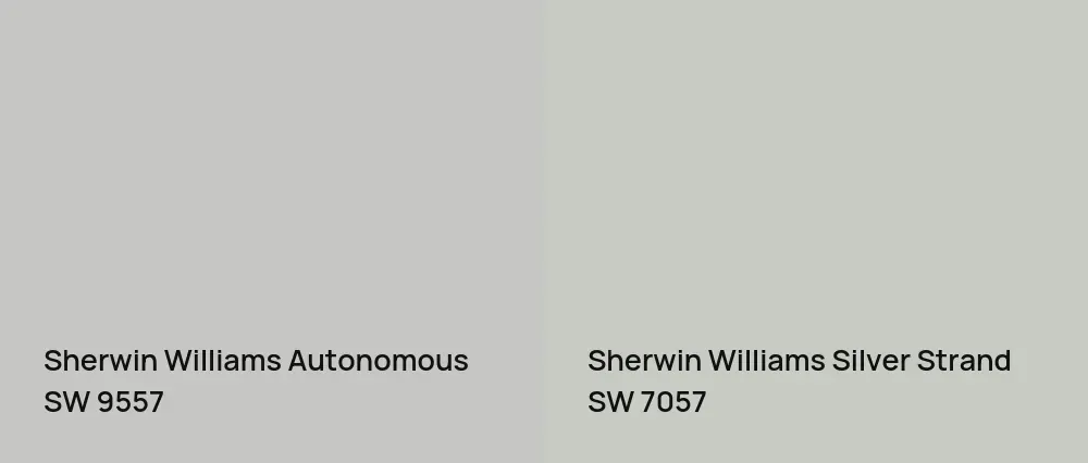 Sherwin Williams Autonomous SW 9557 vs Sherwin Williams Silver Strand SW 7057