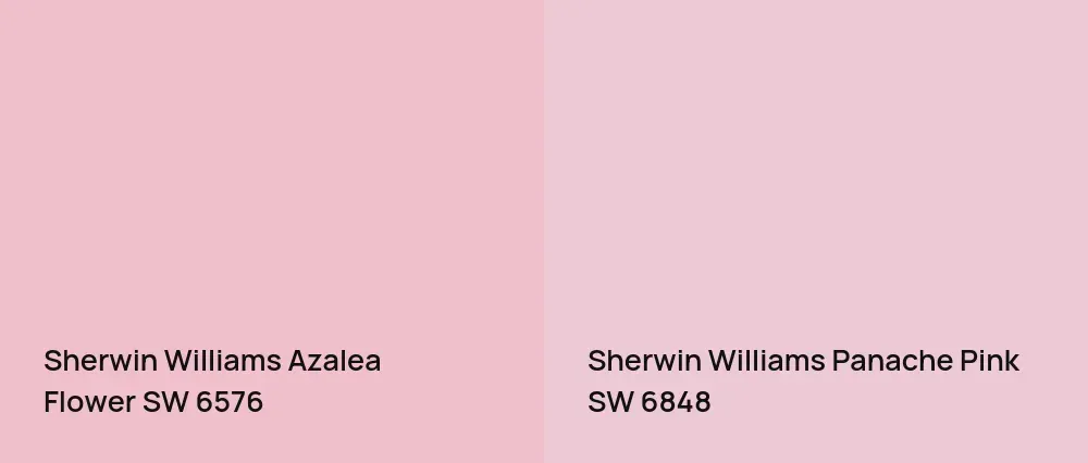 Sherwin Williams Azalea Flower SW 6576 vs Sherwin Williams Panache Pink SW 6848