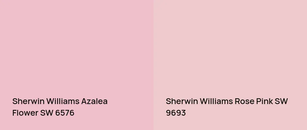 Sherwin Williams Azalea Flower SW 6576 vs Sherwin Williams Rose Pink SW 9693