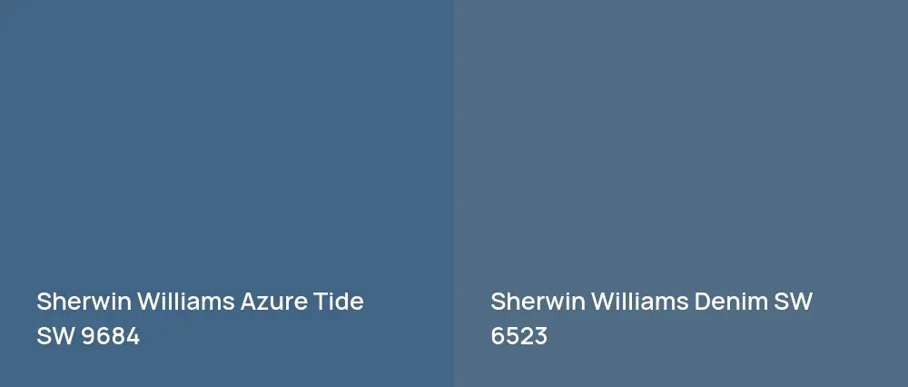 Sherwin Williams Azure Tide SW 9684 vs Sherwin Williams Denim SW 6523