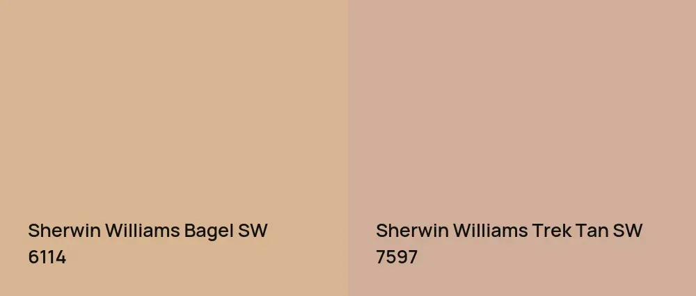 Sherwin Williams Bagel SW 6114 vs Sherwin Williams Trek Tan SW 7597