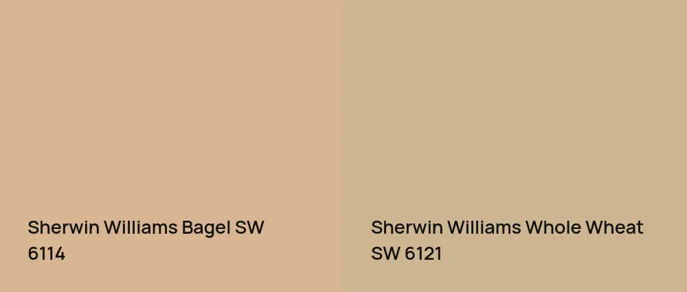 Sherwin Williams Bagel SW 6114 vs Sherwin Williams Whole Wheat SW 6121