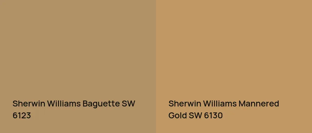 Sherwin Williams Baguette SW 6123 vs Sherwin Williams Mannered Gold SW 6130