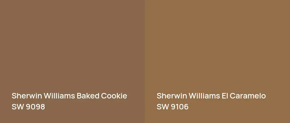 Sherwin Williams Baked Cookie SW 9098 vs Sherwin Williams El Caramelo SW 9106
