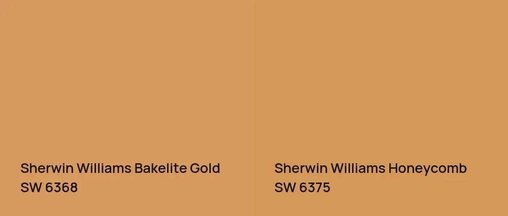 Sherwin Williams Bakelite Gold SW 6368 vs Sherwin Williams Honeycomb SW 6375