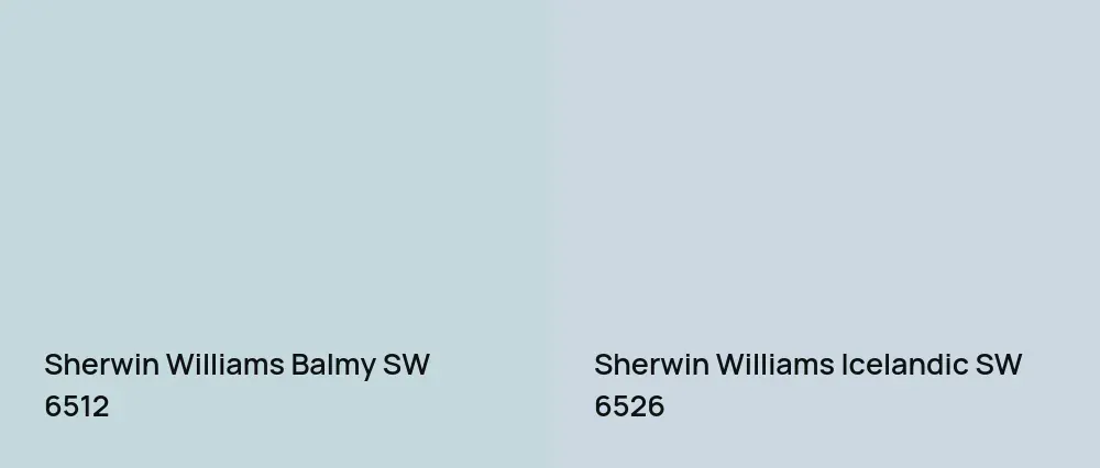 Sherwin Williams Balmy SW 6512 vs Sherwin Williams Icelandic SW 6526