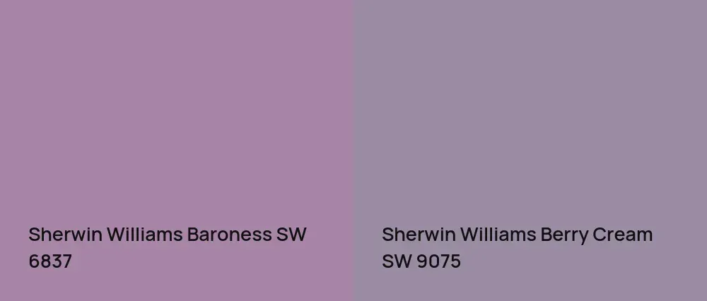Sherwin Williams Baroness SW 6837 vs Sherwin Williams Berry Cream SW 9075