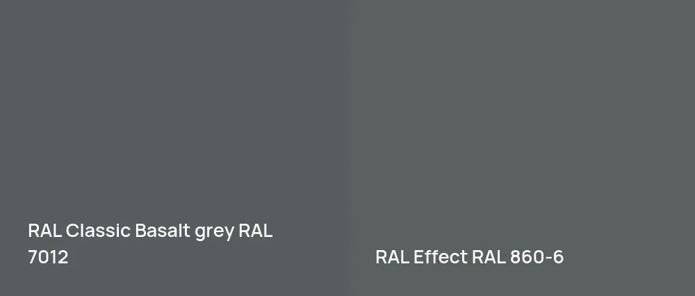 RAL Classic  Basalt grey RAL 7012 vs RAL Effect  RAL 860-6