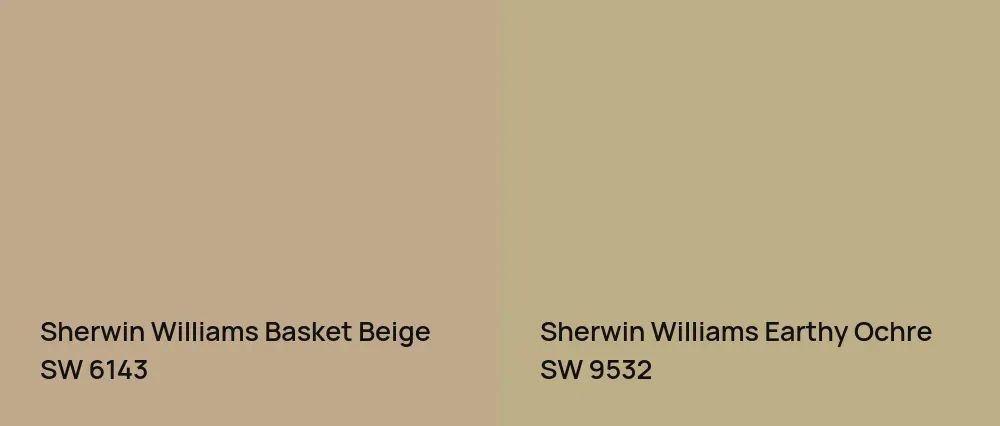 Sherwin Williams Basket Beige SW 6143 vs Sherwin Williams Earthy Ochre SW 9532