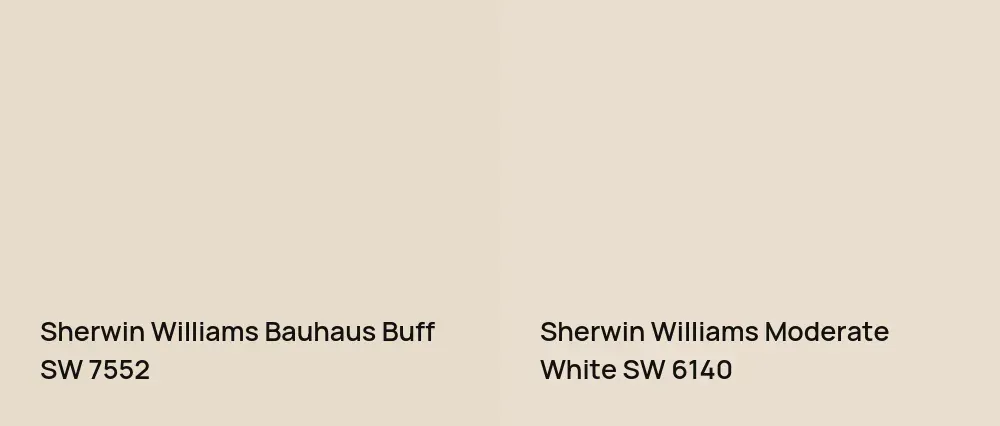 Sherwin Williams Bauhaus Buff SW 7552 vs Sherwin Williams Moderate White SW 6140