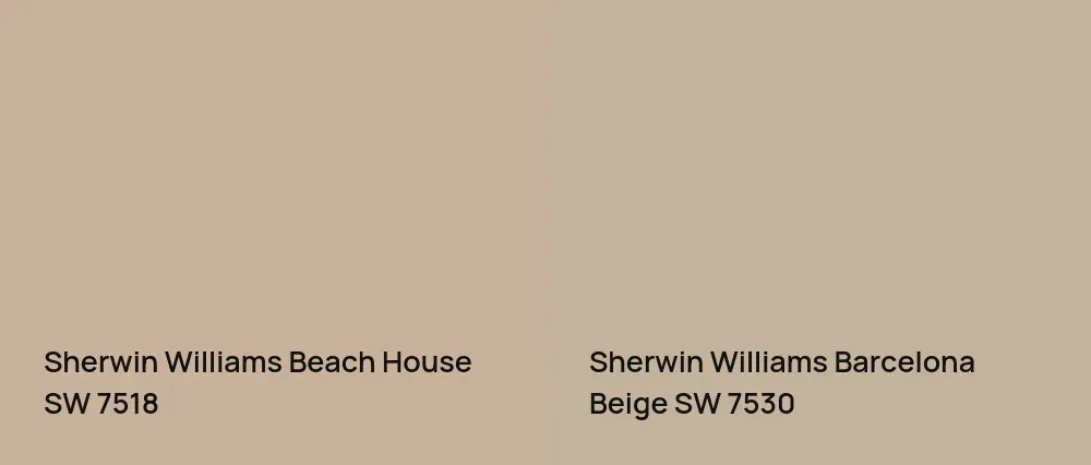 Sherwin Williams Beach House SW 7518 vs Sherwin Williams Barcelona Beige SW 7530