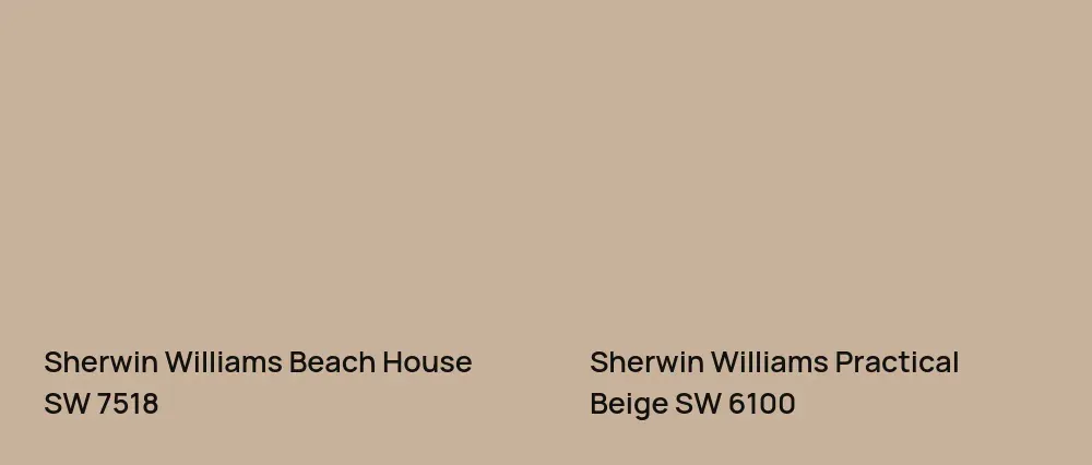 Sherwin Williams Beach House SW 7518 vs Sherwin Williams Practical Beige SW 6100