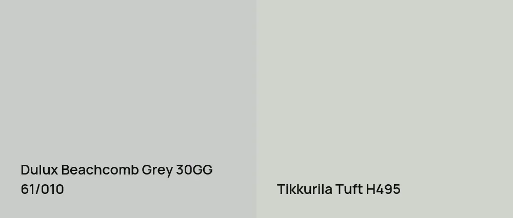 Dulux Beachcomb Grey 30GG 61/010 vs Tikkurila Tuft H495