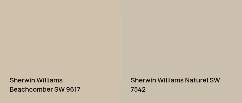 Sherwin Williams Beachcomber SW 9617 vs Sherwin Williams Naturel SW 7542